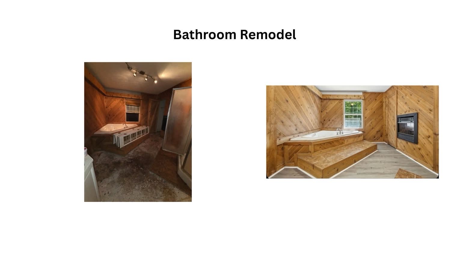 Bathroom remodel with cedar wood